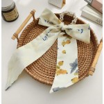 Esarfa din matase cu elastic din perle crem Cod ESF077